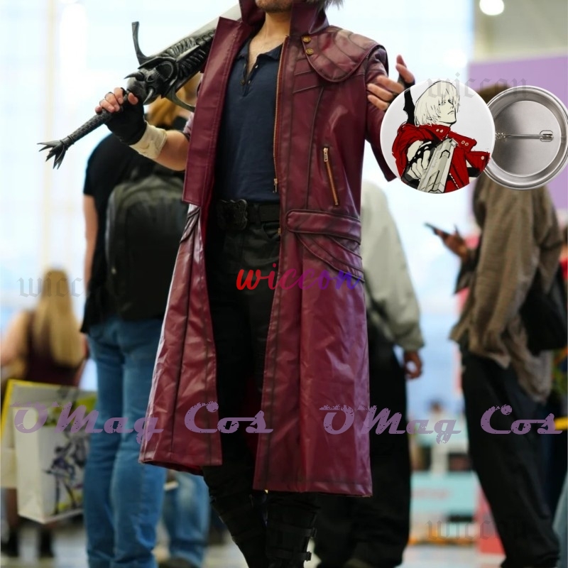 Trench Coat Men - Dante Cosplay Red Long Trench Coat