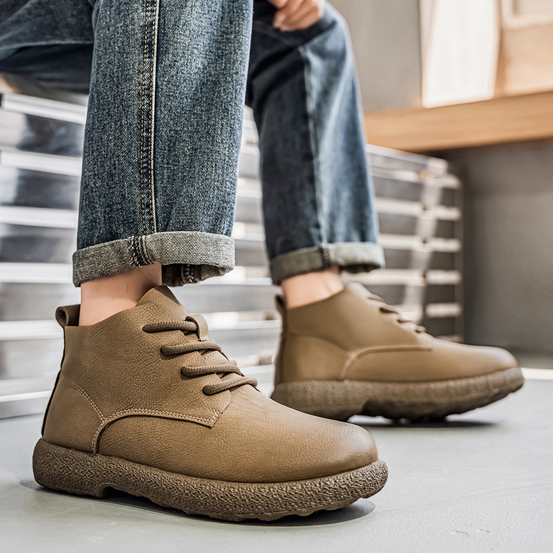 Men'S Fashion Footwear - Men Ankle Boots Brown Short Boots