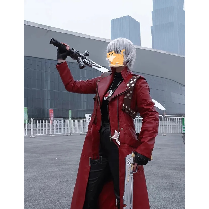 Trench Coat Men - RGD4 Halloween Dante Cosplay Costume Red
