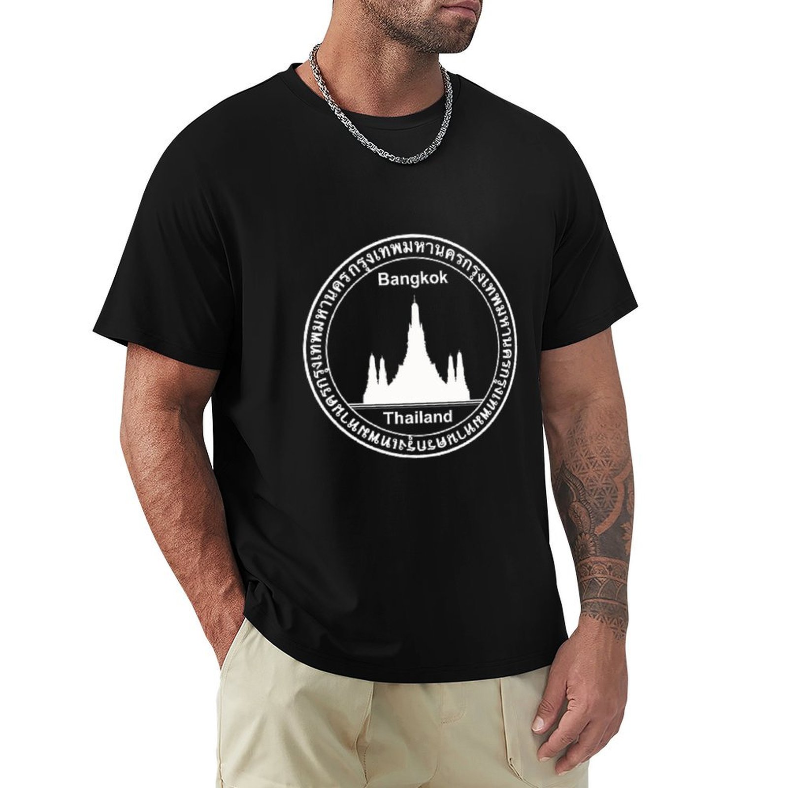Mens Fashion Bangkok - Bangkok Thailand Passport Stamp Travel T-Shirt