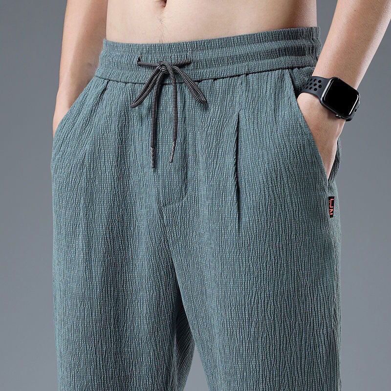 Chino Pants Men - Summer Ice Silk Man Jogger Linen