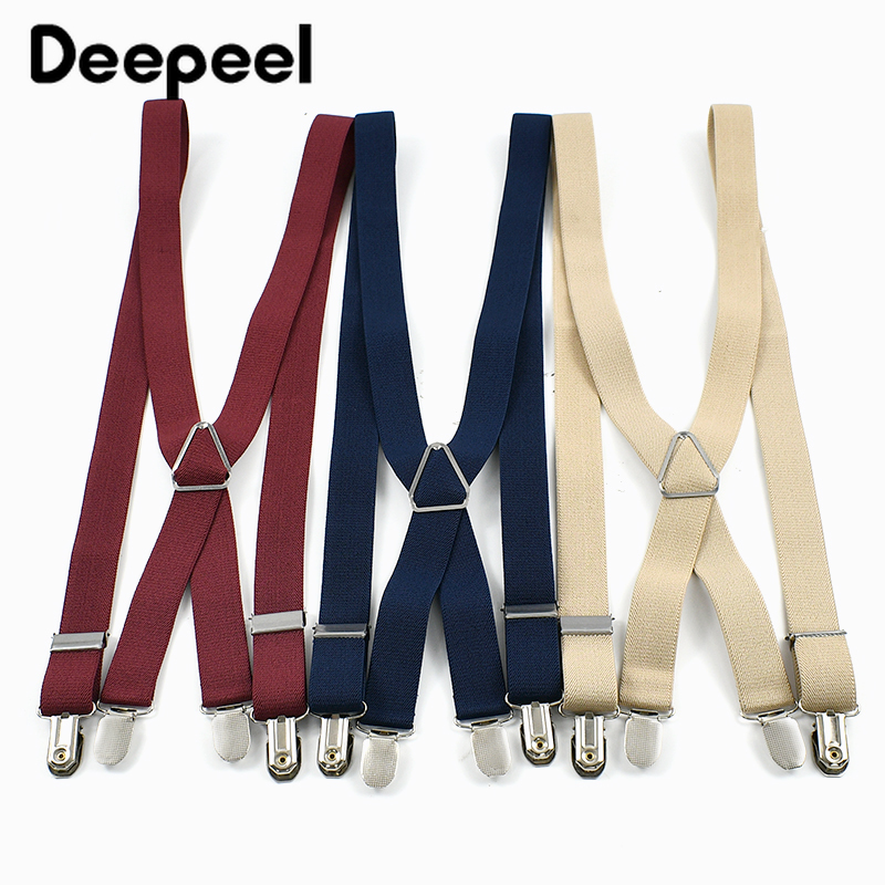 Suspenders Clip Men - Deepeel 2.5*100cm Men Suspenders 4 Clips