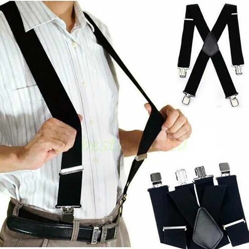 Suspenders Clip Men - 4 Clips 2.5/3.5CM Wide Men Suspenders