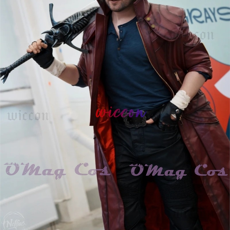 Dante Cosplay Red Long Trench  - Trench Coat Men 评论和价格