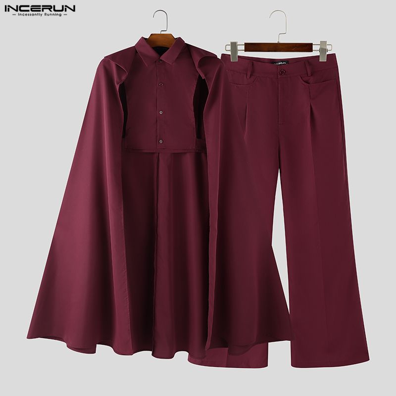 INCERUN Men Sets Solid Color L - Mens Fashion Casual 2026 评论和价格