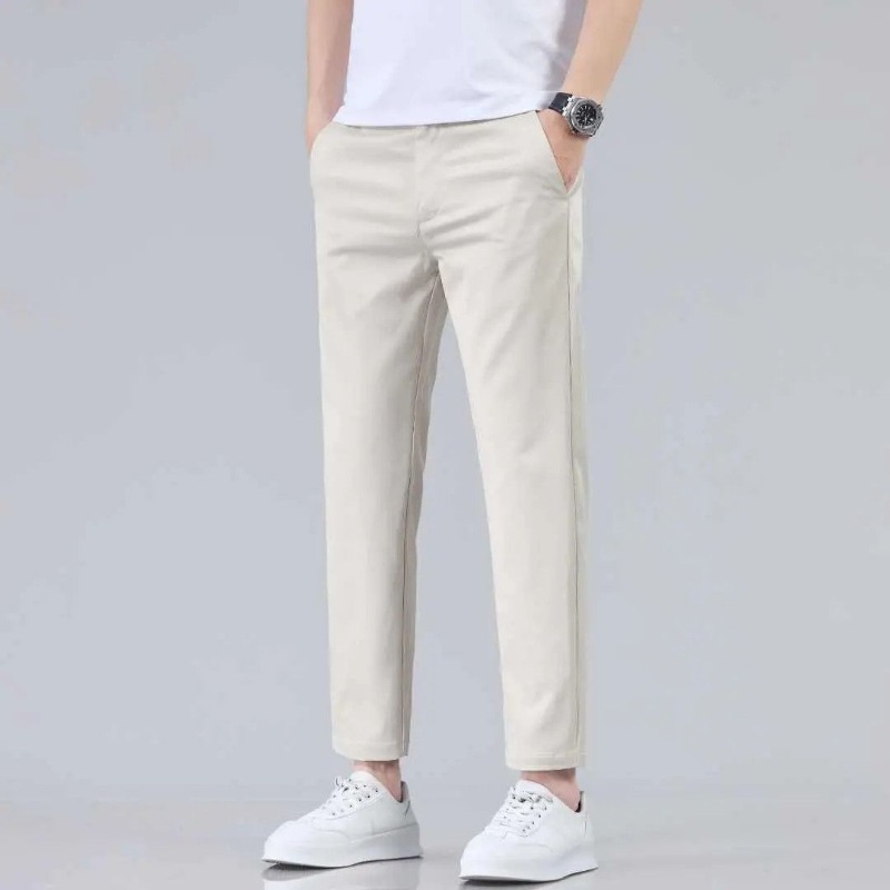 Mens Mid Waist Side Pockets Wr - Chino Pants Men 评论和价格