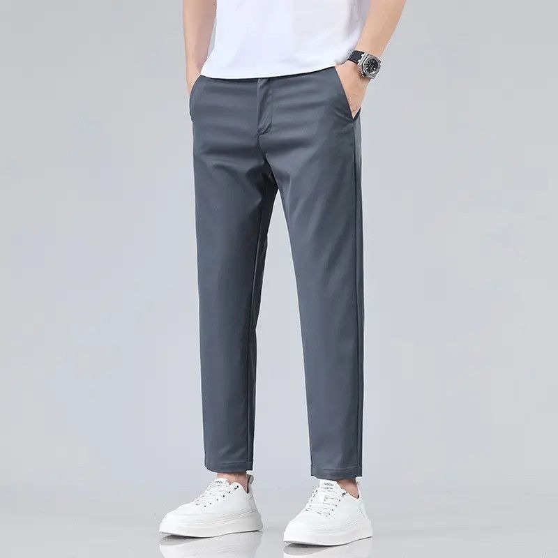 Mens Mid Waist Side Pockets Wr - Chino Pants Men 评论和价格