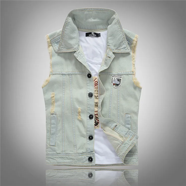 Pop Spring Autumn New Fashion  - Men'S Fashion Vest With Jeans 评论和价格