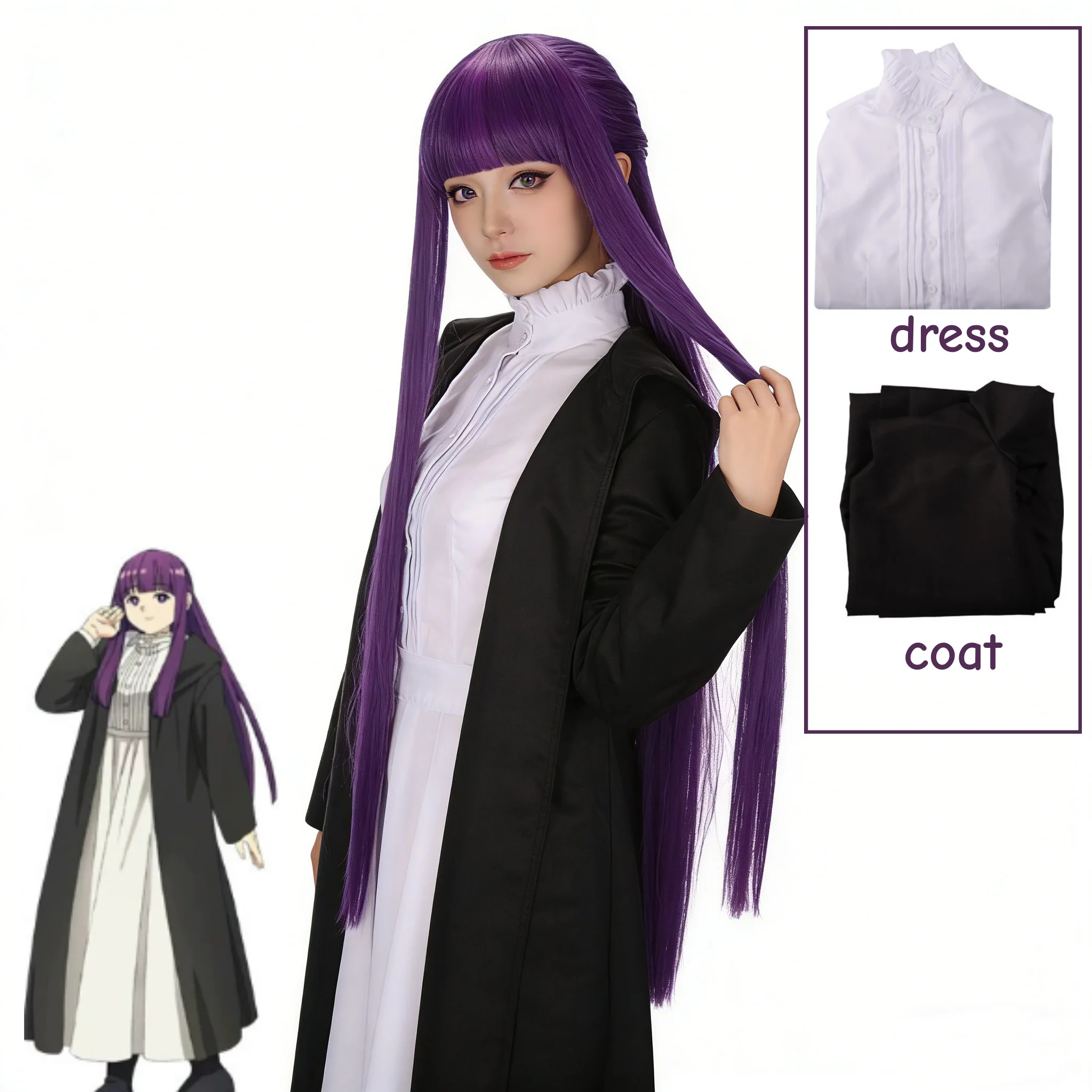2026 Frieren Fern Cosplay Cost - Trench Coat Men 评论和价格
