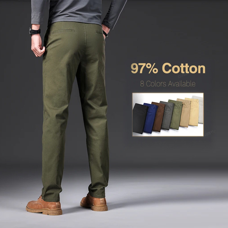 Good Quality 97%Cotton Men's C - Chino Pants Men 评论和价格