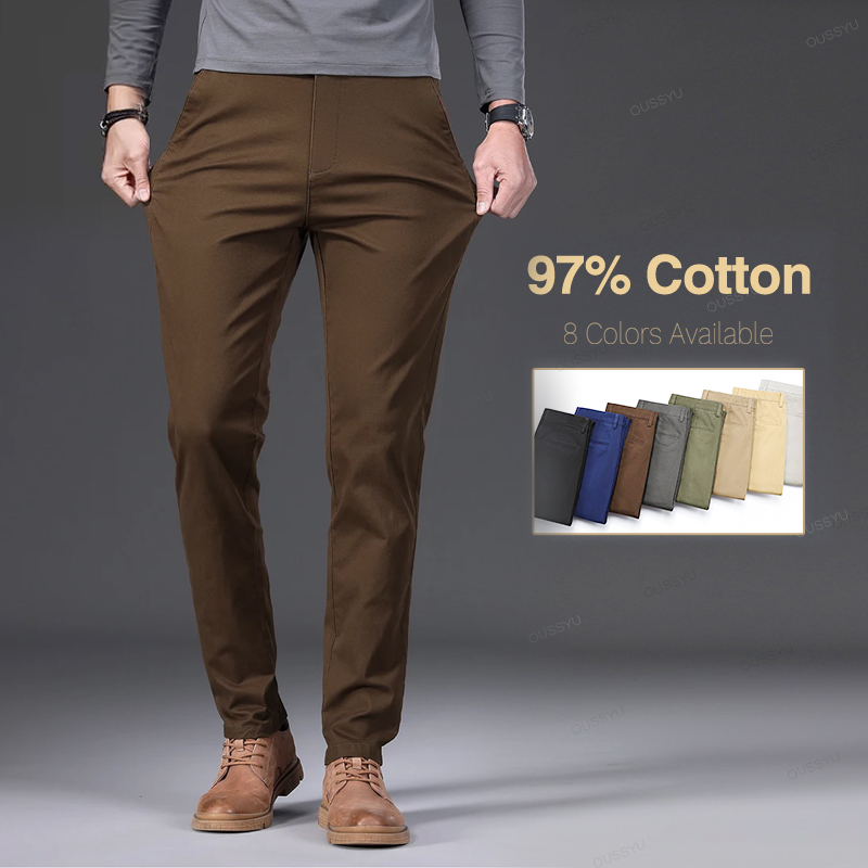 Good Quality 97%Cotton Men's C - Chino Pants Men 评论和价格