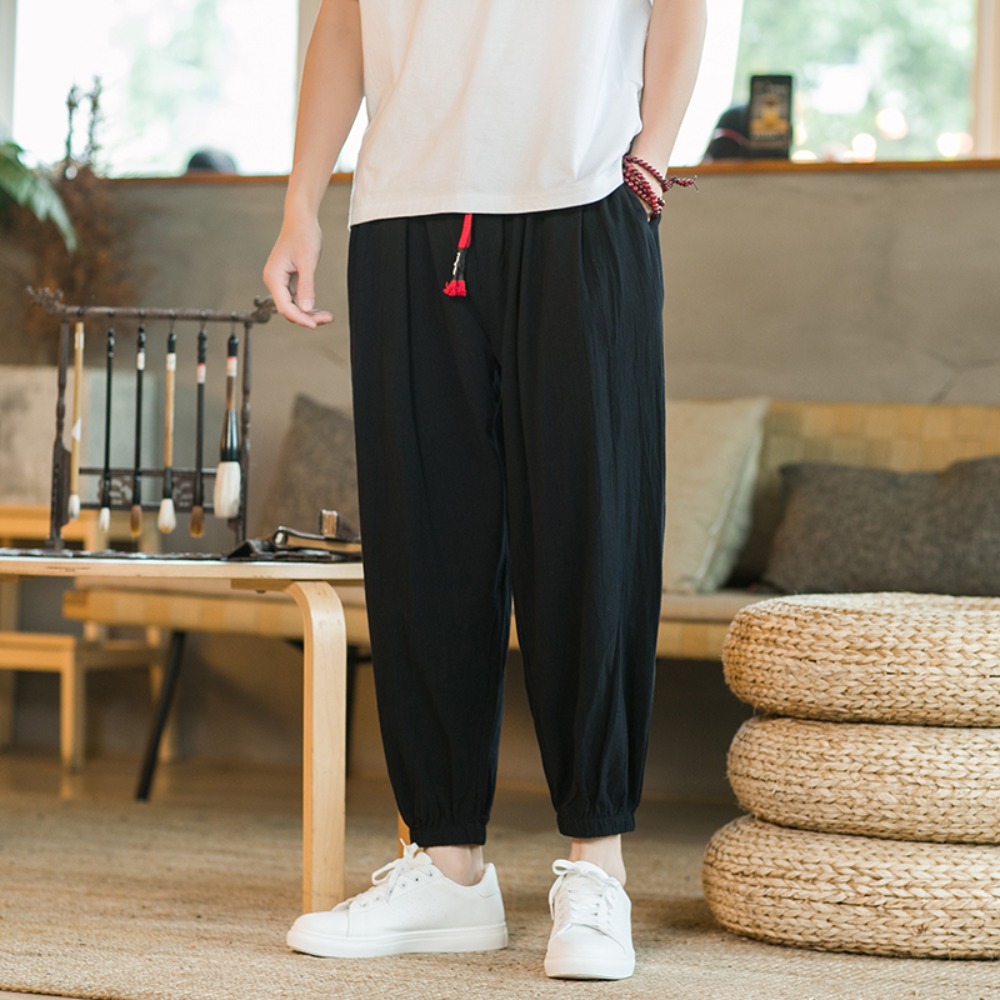 Men's Cotton and Linen Harem P - Chino Pants Men 评论和价格