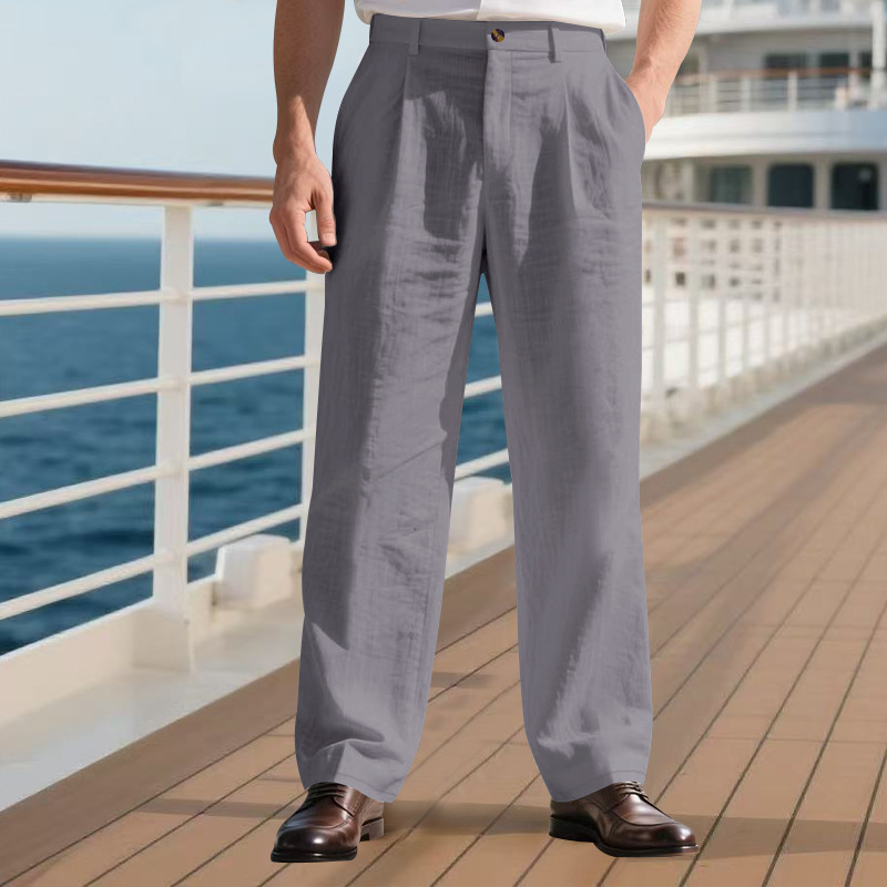 Men High Waist Pleated Dress P - Chino Pants Men 评论和价格