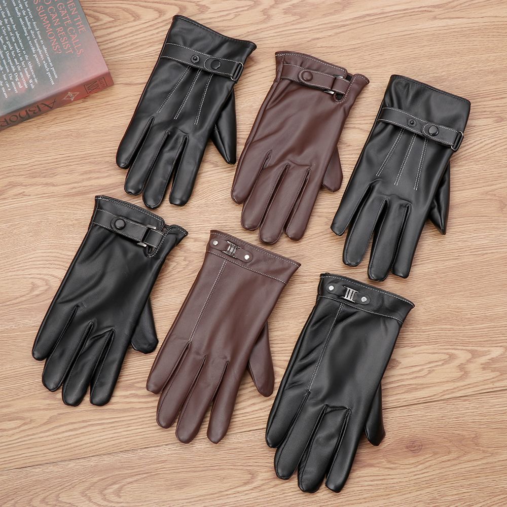 Men's Fleece Thermal Leather G - Driving Gloves Leather 评论和价格