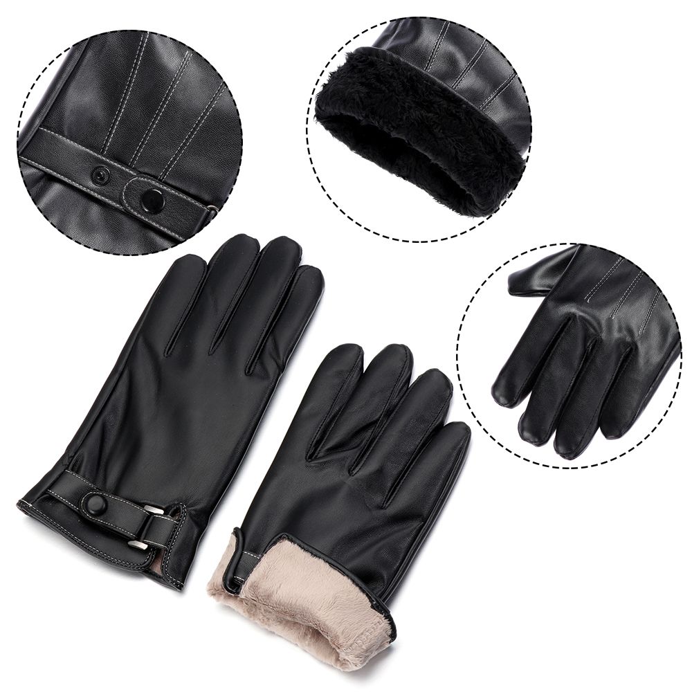 Men's Fleece Thermal Leather G - Driving Gloves Leather 评论和价格