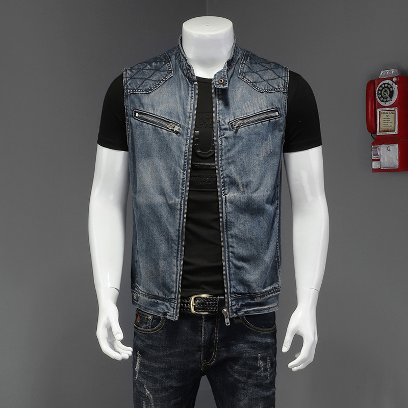 2026 Men Motorcycle Biker Deni - Men'S Fashion Vest With Jeans 评论和价格