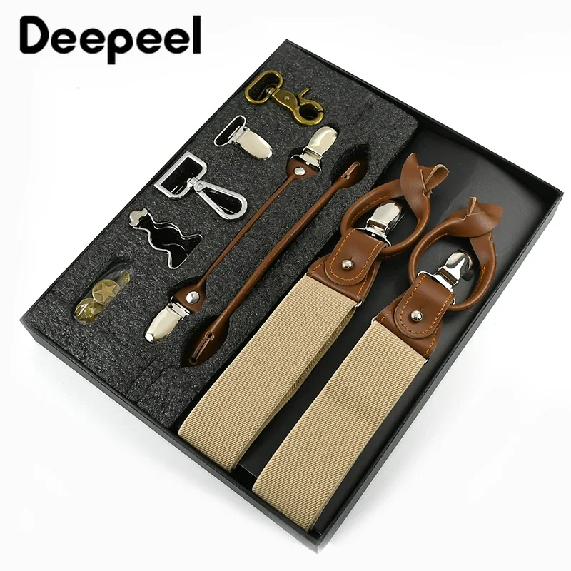 Deepeel 1Set 3.5*125cm Busines - Suspenders Clip Men 评论和价格