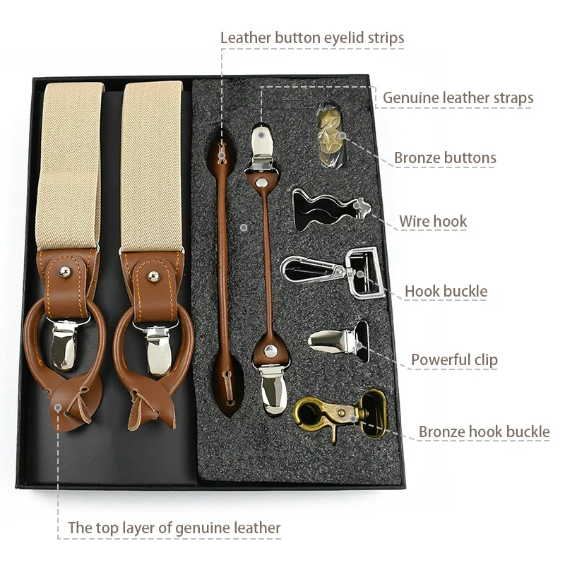 Deepeel 1Set 3.5*125cm Busines - Suspenders Clip Men 评论和价格