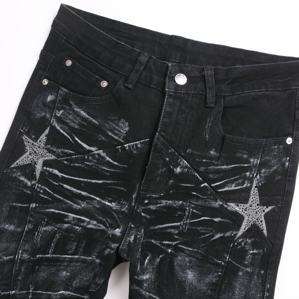 Men Crystal Stars Jeans Fashio - Men'S Fashion Jeans And Boots 评论和价格