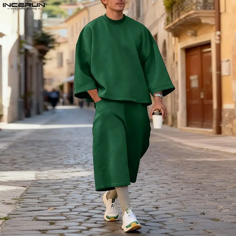 INCERUN Men Sets Solid Color B - Men'S Fashion Loose Pants 评论和价格