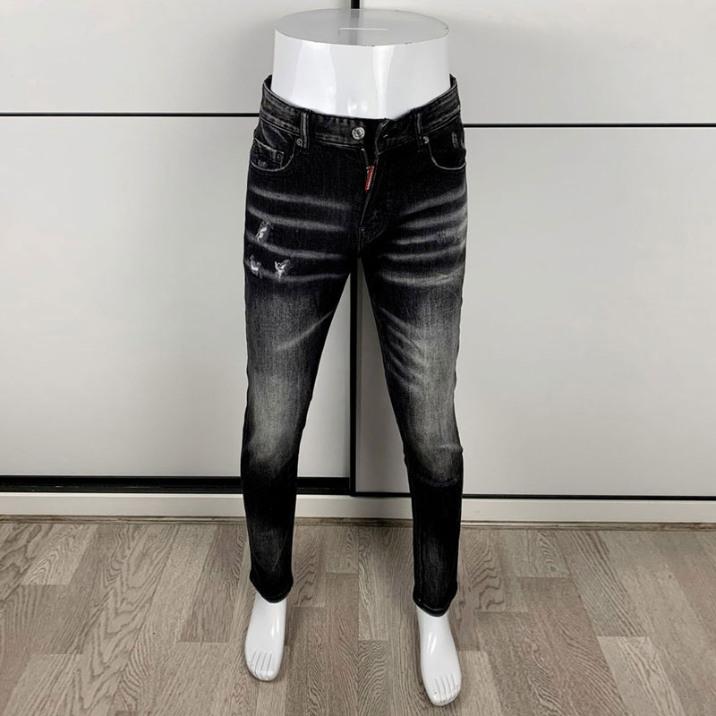 Street Fashion Men's Tight Bla - Men'S Fashion Grey Jeans 评论和价格