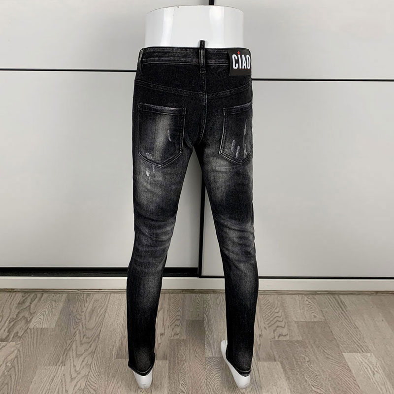 Street Fashion Men's Tight Bla - Men'S Fashion Grey Jeans 评论和价格