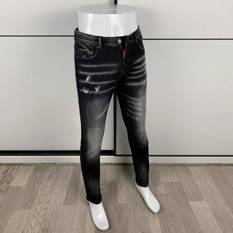 Street Fashion Men's Tight Bla - Men'S Fashion Grey Jeans 评论和价格