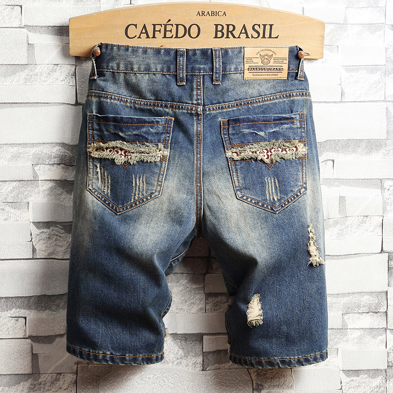 Ripped Hip-hop Denim Shorts Me - Men'S Fashion Loose Pants 评论和价格