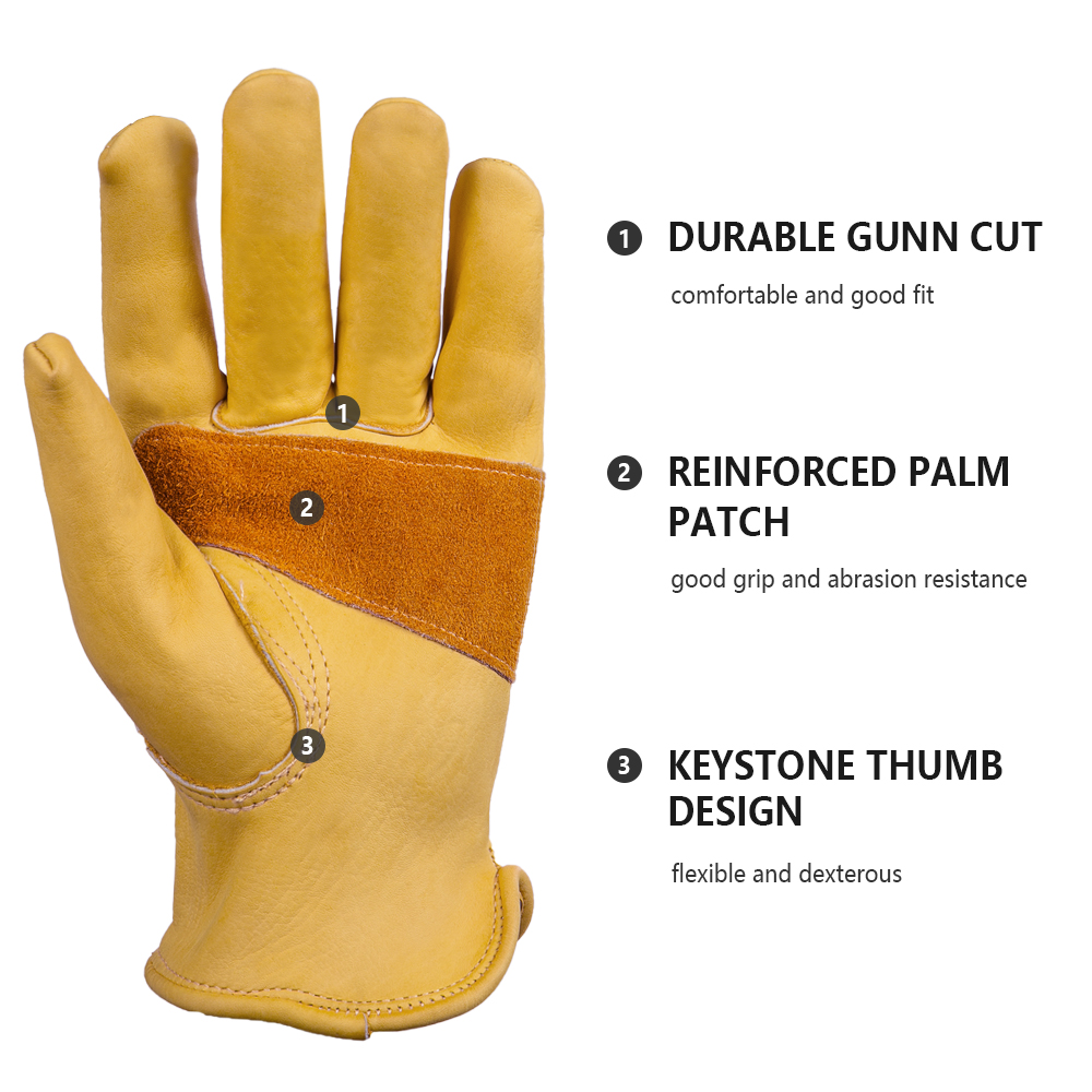 Leather Gloves Men Work Gloves - Driving Gloves Leather 评论和价格
