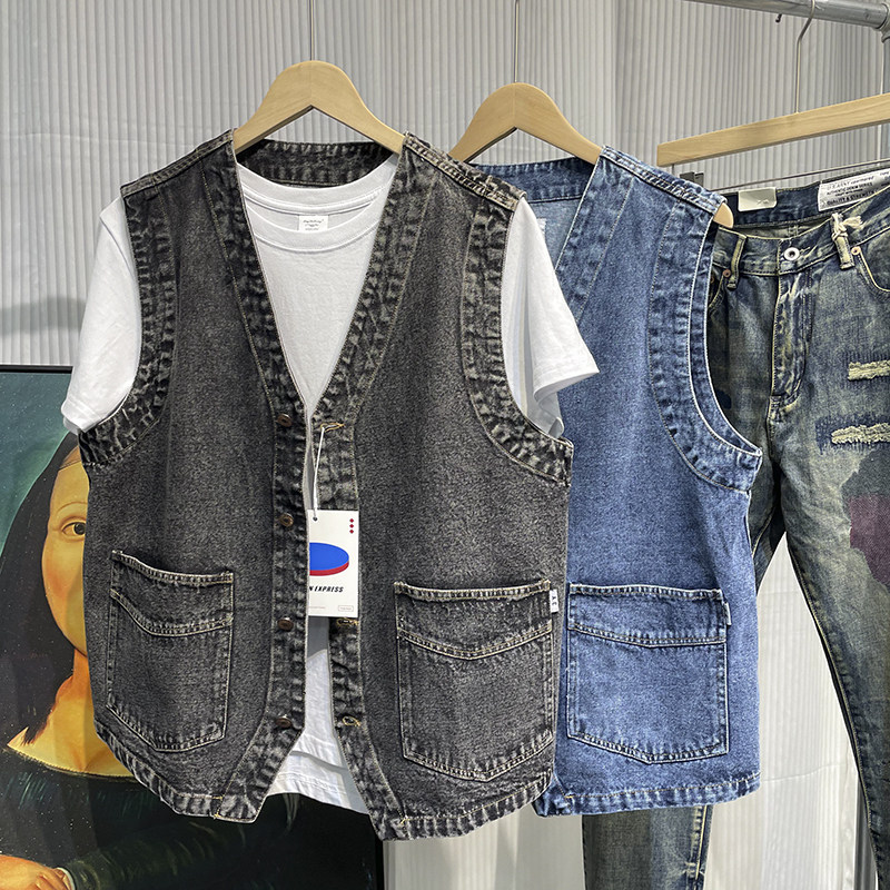 Men Japanese Streetwear Citybo - Men'S Fashion Vest With Jeans 评论和价格