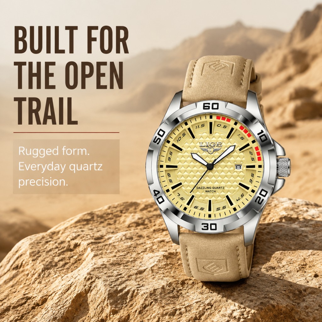 LIGE Men Quartz Wrist Watch Ca - Men'S Fashion Magazine 评论和价格