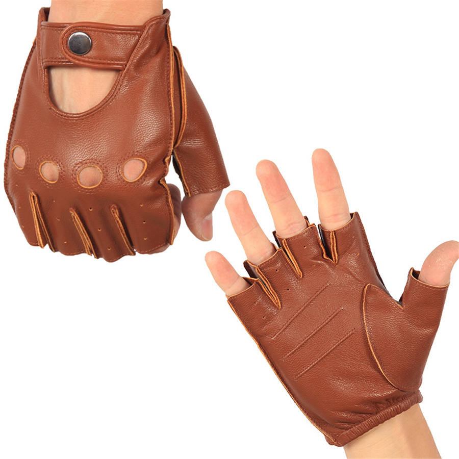 High Quality Man's Half Finger - Driving Gloves Leather 评论和价格