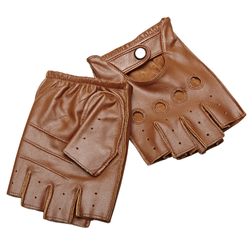 High Quality Man's Half Finger - Driving Gloves Leather 评论和价格