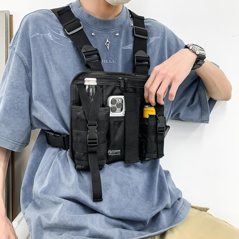Hip-hop Streetwear Men Chest B - Tactical Vest Men 评论和价格