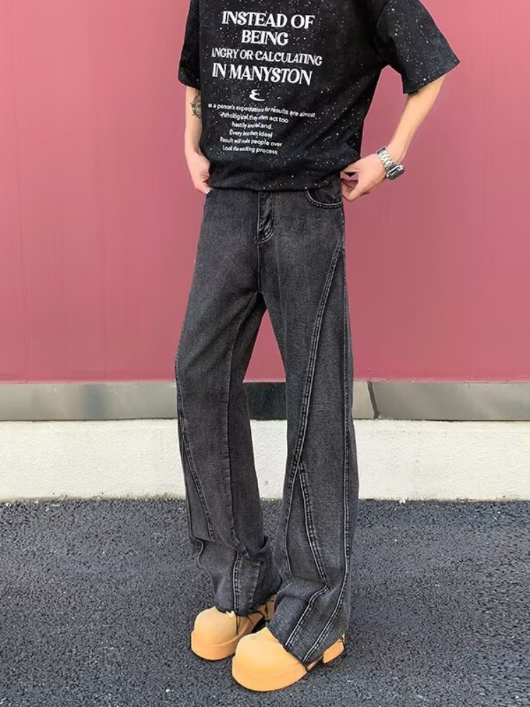 2026 Pantalon Y2K Fashion Blac - Men'S Fashion Grey Jeans 评论和价格