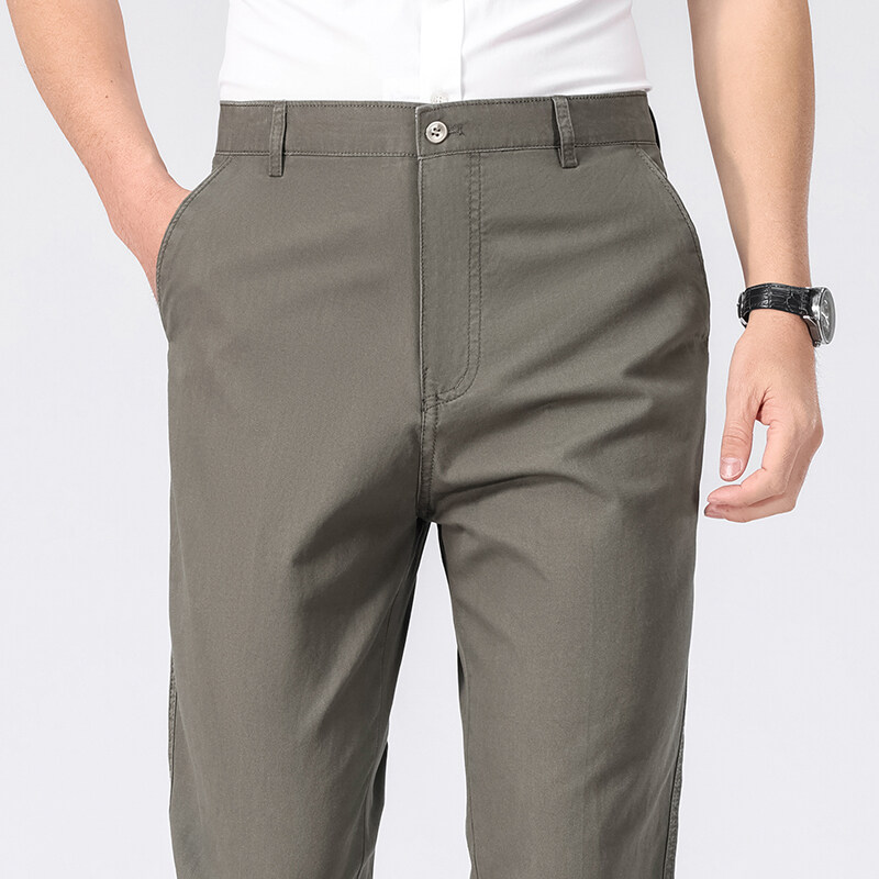 Mens Cotton Trousers Man Busin - Chino Pants Men 评论和价格