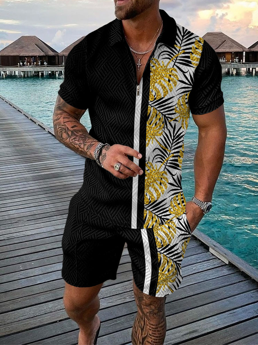 Hawaiian Coconut Tree Print Me - Men'S Fashion Polo 评论和价格