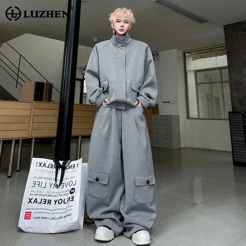 LUZHEN Color Cardigan 2026 PU  - Men'S Fashion Loose Pants 评论和价格