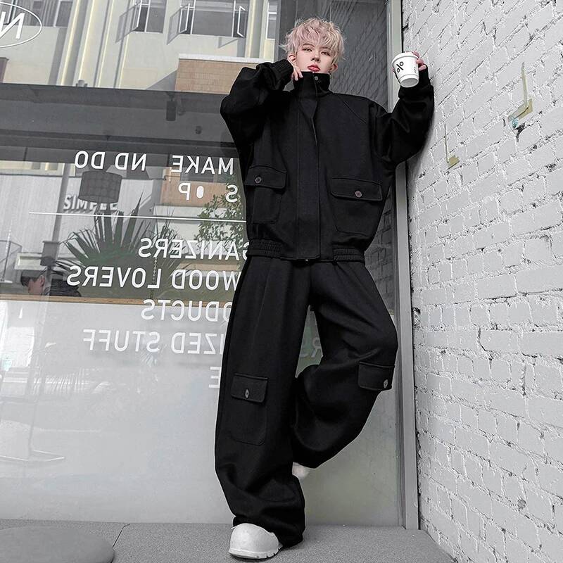 LUZHEN Color Cardigan 2026 PU  - Men'S Fashion Loose Pants 评论和价格