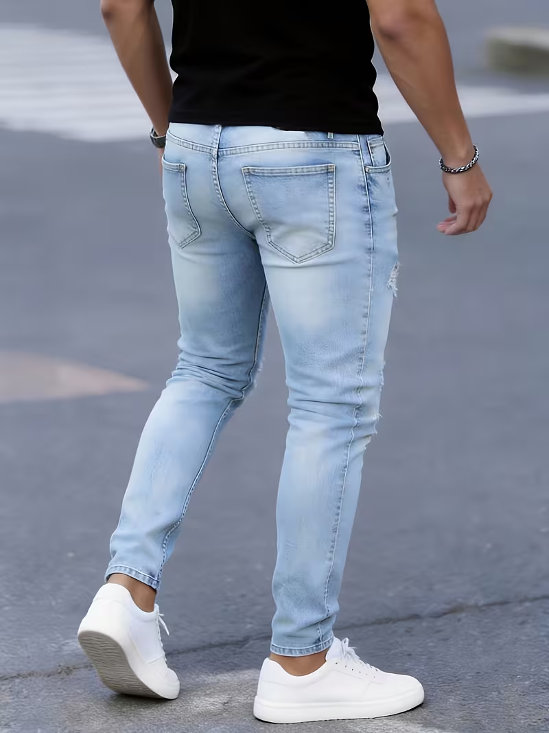 Men'S Slim Fit Stretch Ripped  - Men'S Fashion Young Professional 评论和价格