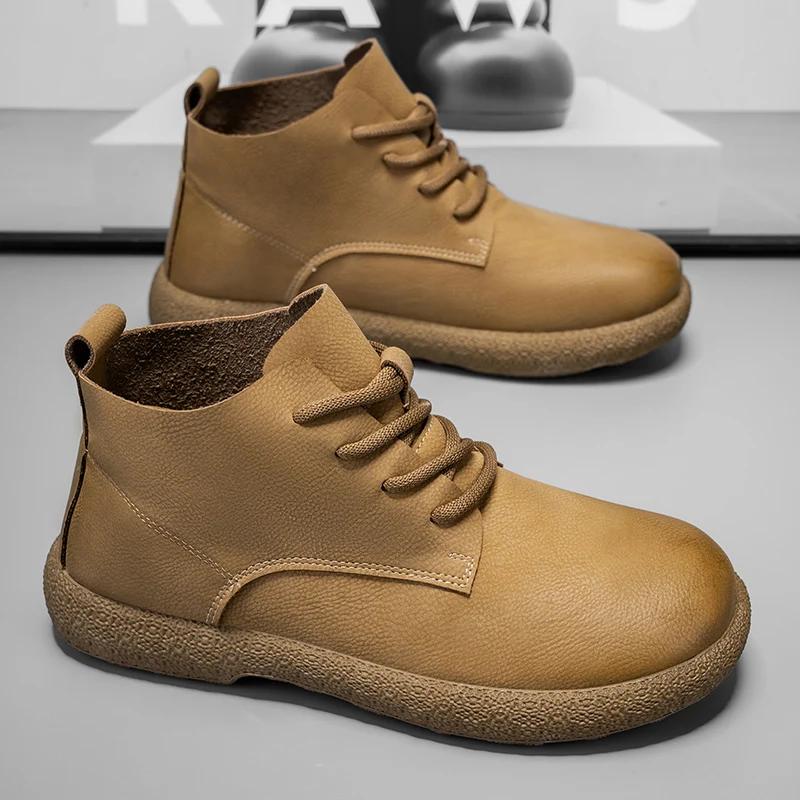 Men Ankle Boots Brown Short Bo - Men'S Fashion Footwear 评论和价格