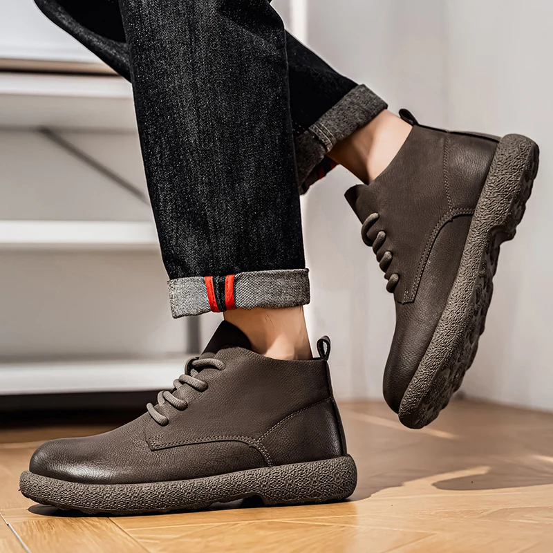 Men Ankle Boots Brown Short Bo - Men'S Fashion Footwear 评论和价格