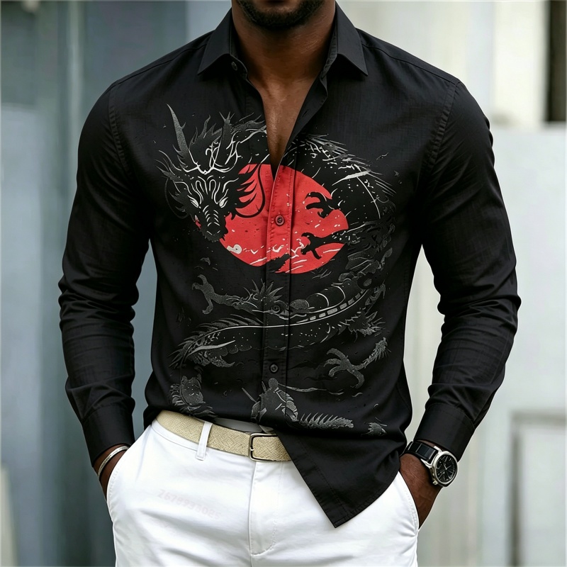 2026 New Men's Shirt White Bla - Mens Fashion Casual 2026 评论和价格