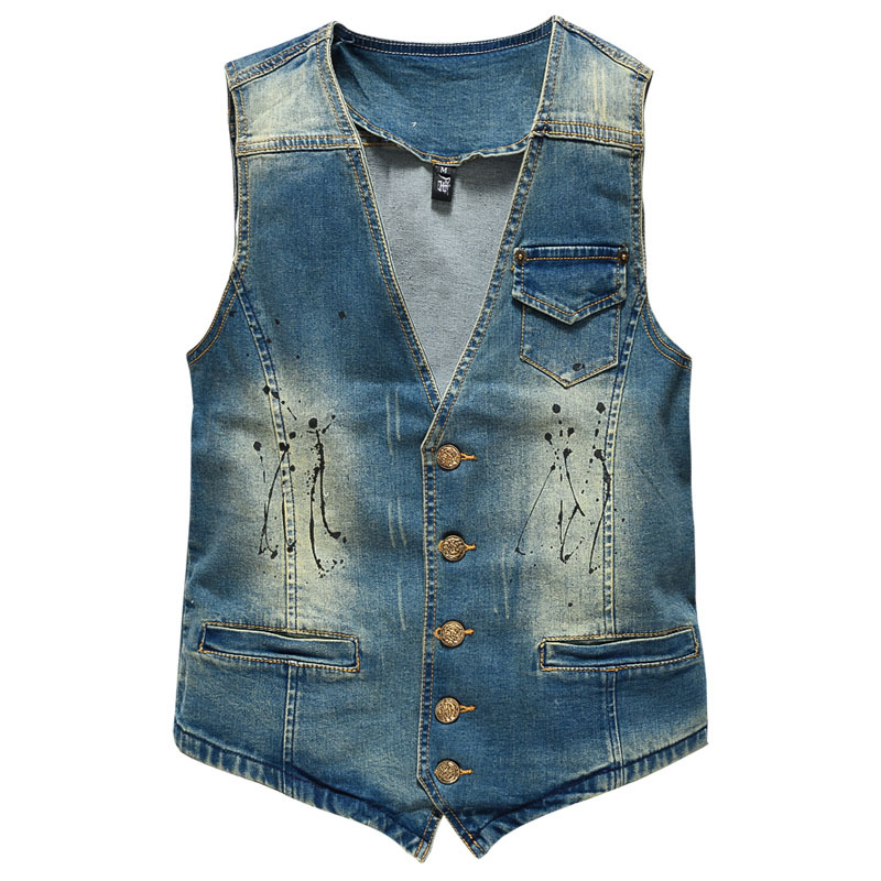 Spring Autumn New Fashion Men' - Men'S Fashion Vest With Jeans 评论和价格