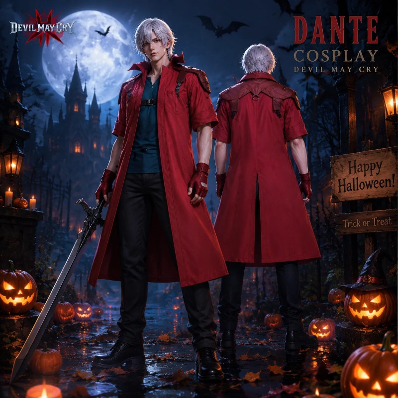 Devil May Cry DMC5 Dante Cospl - Trench Coat Men 评论和价格