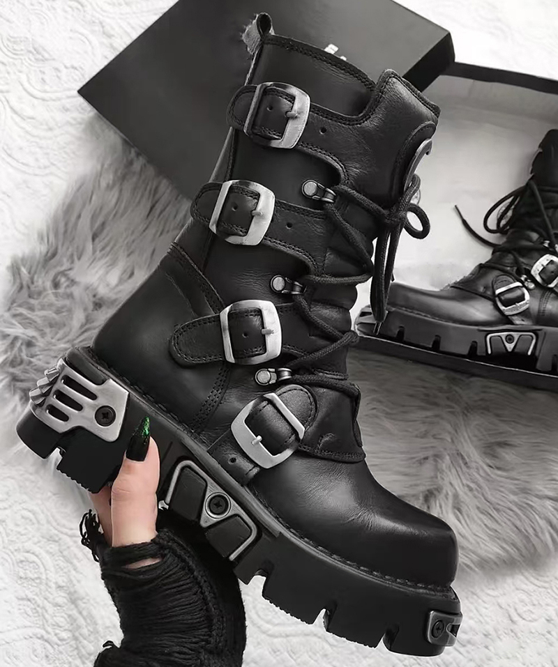 men luxury fashion punk gothic - Men'S Fashion Footwear 评论和价格