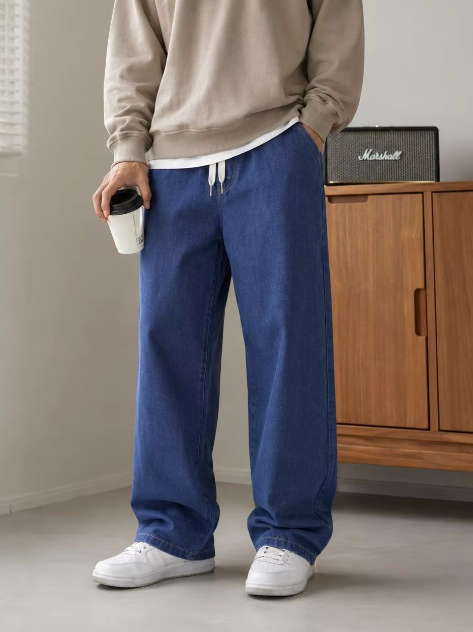 Men's Baggy Straight Jeans Aut - Men'S Fashion Grey Jeans 评论和价格