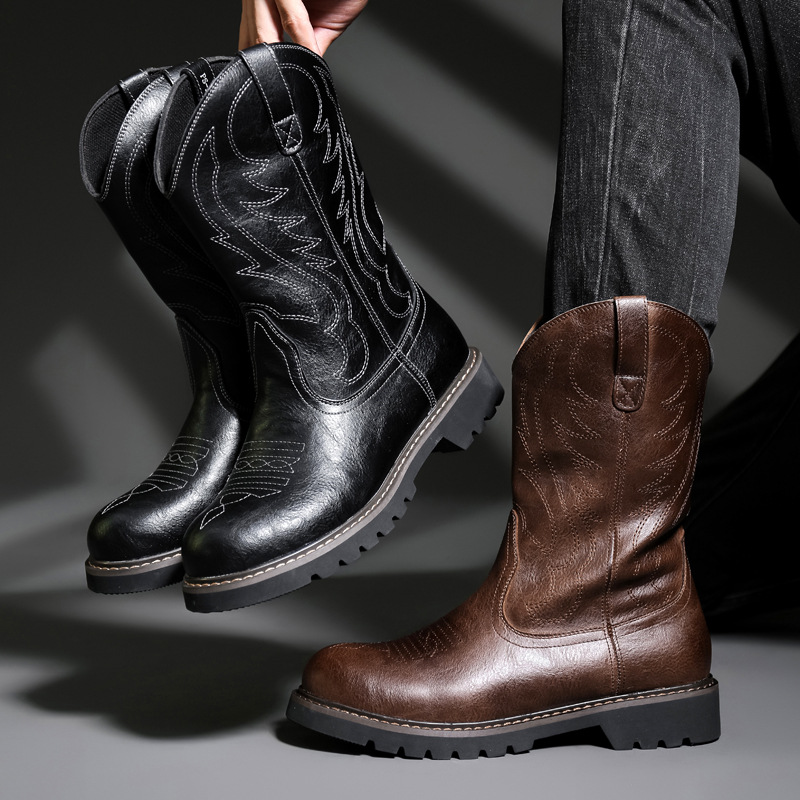 Fashion Mens Cowboy Boots New  - Mens Fashion Zapatos 评论和价格