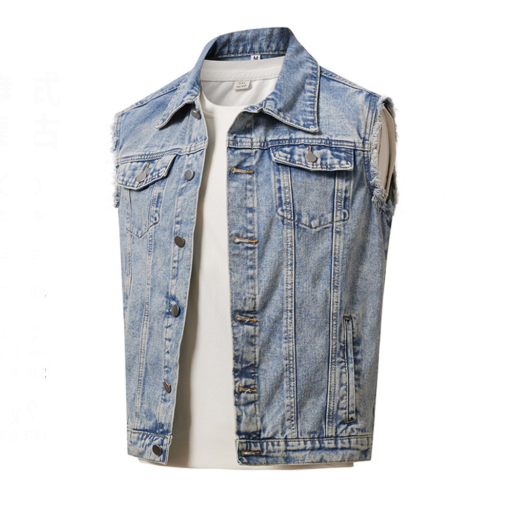 Spring Autumn Men's Denim Vest - Men'S Fashion Vest With Jeans 评论和价格