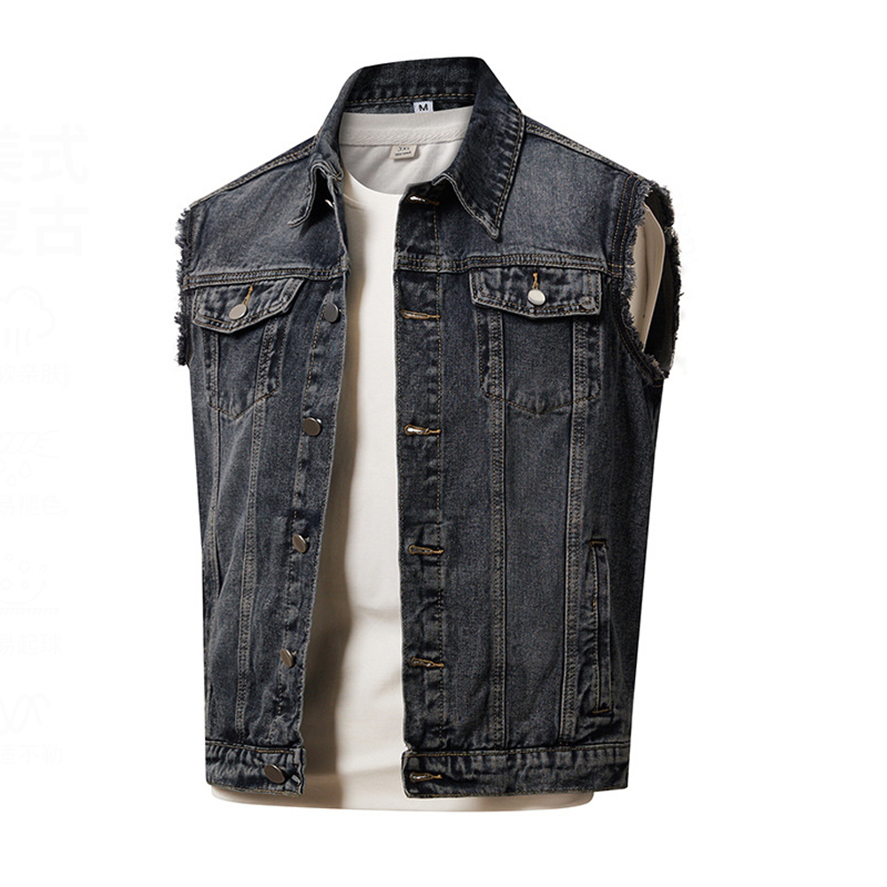 Spring Autumn Men's Denim Vest - Men'S Fashion Vest With Jeans 评论和价格